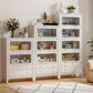 White Standard Bookshelf Modern Wooden Bookcase with Cabinets
