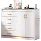 13.38" Wide Rectangle Accent Chest White Wood Accent Cabinet
