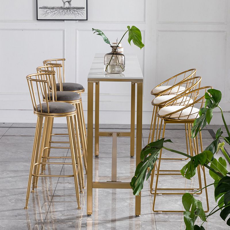 Glam 1/2/4/7-delige bartafelset Rechthoekige bartafel met metalen hoge krukken
