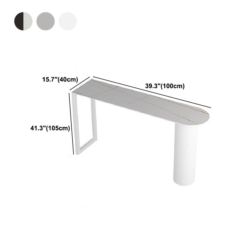 Modern Marble Bistro Table with Specialty Table Top Double Pedestal Table- 41.3" H Clearhalo 'Bar Furniture' 'Bar Tables' 'bar_tables' 'furn' 'furn_bar_tables' 'Furniture' 'furniture_bar_tables' 'Kitchen & Dining Furniture' 1200x1200_e8d4910a-99cb-4bfd-9f52-afbbf036f2d3