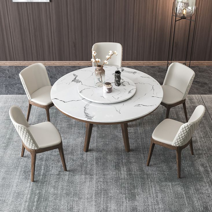 Ensemble de table ronde rotatif moderne 1/4/5/6/7 pièces artificiel marbre supérieur table ronde