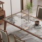 Modern Solid Wood Dining Site Table Stone Top Tripod Base Dining Table