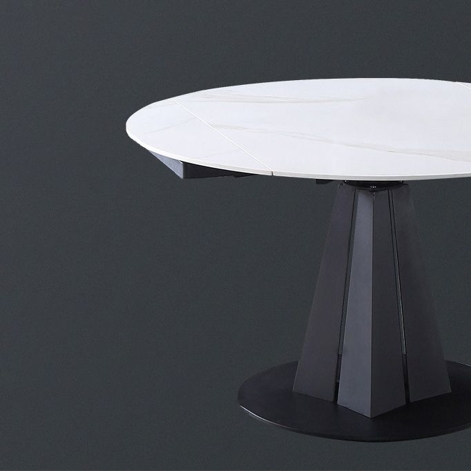 Modern Extendable Stone Dining Table Steel Base Dinner Table for Home Clearhalo 'Dining Tables & Seating' 'Dining Tables' 'dining_table' 'furn' 'furn_dining_table' 'Furniture' 'Kitchen & Dining Furniture' 1200x1200_e8d63153-d123-4519-a243-35b6342aa3fb