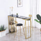 Modern White Marble Table with Rectangle Table Top Sled Table - 42" H Clearhalo 'Bar Furniture' 'Bar Tables' 'bar_tables' 'furn' 'furn_bar_tables' 'Furniture' 'furniture_bar_tables' 'Kitchen & Dining Furniture' 1200x1200_e8d671bc-5ee6-4ca5-a44d-ccbe3b199c73