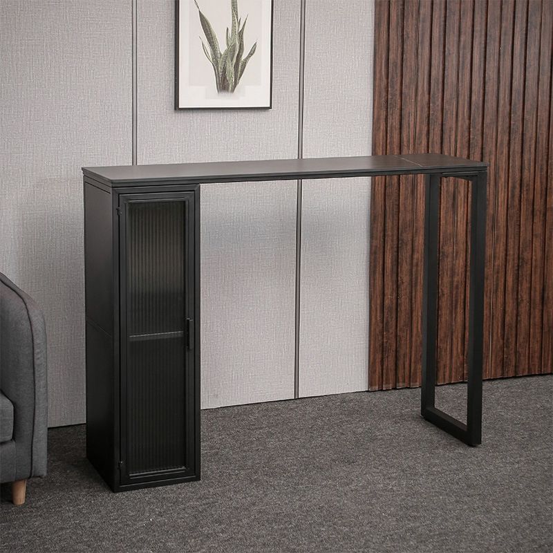 Modern Stone Pub Bar Table Indoor Event and Cocktail Table with Storage Clearhalo 'Bar Furniture' 'Bar Tables' 'bar_tables' 'furn' 'furn_bar_tables' 'Furniture' 'furniture_bar_tables' 'Kitchen & Dining Furniture' 1200x1200_e8d885eb-e69b-4ea5-8da3-0d163f836e0f