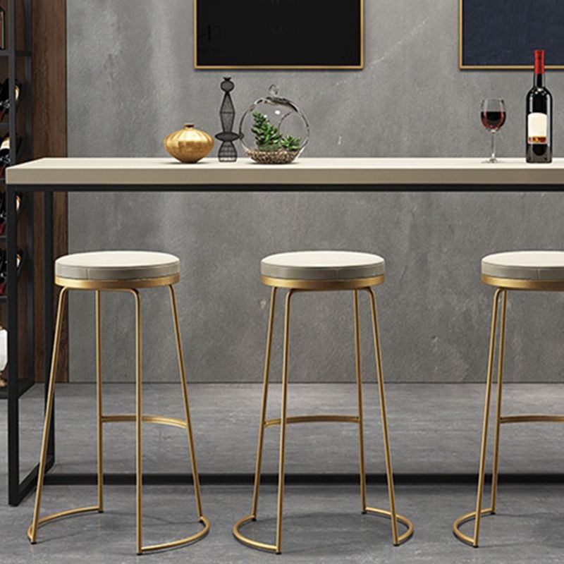 Modern Backless Counter Stool Upholstered Bar Stool with Metal Base Clearhalo 'Bar Furniture' 'Bar Stools' 'bar_stools' 'furn' 'furn_bar_stools' 'Furniture' 'Kitchen & Dining Furniture' 1200x1200_e8dad786-330f-4b9c-ba35-8332c96166a7