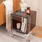Square Shape Corner Table Acrylic Contemporary Bedroom Side Table