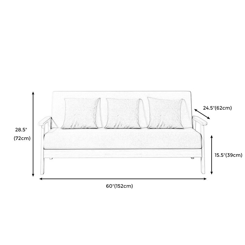 Fabric Square Arm Slipcovered 2/3 Seat Sofa with Wooden Based Solid Color Sofa Clearhalo 'furn' 'furn_sofas' 'Furniture' 'furniture_sofas' 'kitchen' 'kitchen_sofas' 'Living Room Furniture' 'Sofa' 'sofas' 1200x1200_e8dc0e1f-0203-4775-91f5-206216e0ac76
