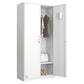 White Steel Wardrobe Cabinet Contemporary Style Wardrobe Armoire
