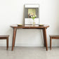 Modern Round Retractable Walnut Top Dining Table with 4 Brown Legs