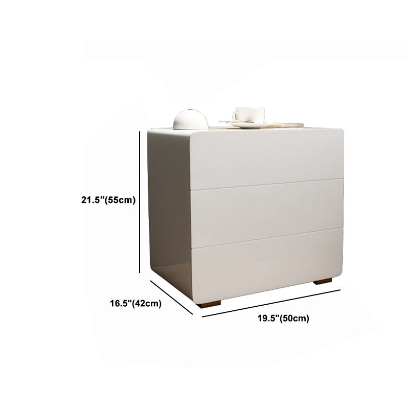 Table de nuit en bois massif moderne avec tiroirs inclus, table de chevet en blanc