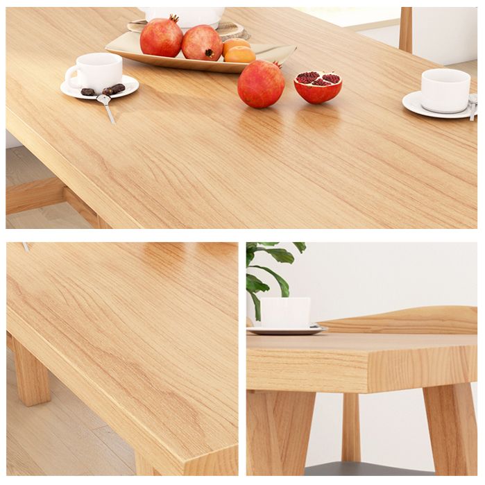 Modern Pine Solid Wood Table Rectangle Dining Table with Double Pedestal Clearhalo 'Dining Tables & Seating' 'Dining Tables' 'dining_table' 'furn' 'furn_dining_table' 'Furniture' 'furniture_dining_table' 'Kitchen & Dining Furniture' 1200x1200_e8de8f7b-60ea-491a-a2a4-ea7bf61833cd