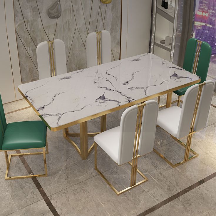 Metal Traditional Luxury Rectangle Indoor Table Sintered Stone Top Table for Dining Room Clearhalo ' dining_table' 'Dining Tables & Seating' 'Dining Tables' 'furn' 'furn_dining_table' 'Furniture' 'furniture_dining_table' 'Kitchen & Dining Furniture' 'kitchen&dining_furn' 'kitchen' 'kitchen_dining_table' 1200x1200_e8df1d3b-c925-43b4-aa86-07ef6b8cd68b