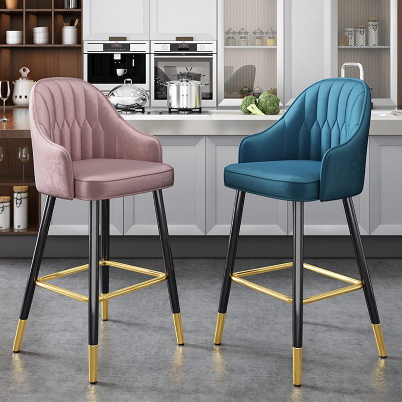 Scandinavia Style Bar-stool Metal Legs Leather Bucket Seat for Kitchen Bar Clearhalo 'Bar Furniture' 'Bar Stools' 'bar_stools' 'furn' 'furn_bar_stools' 'furniture_bar_stools' 'Kitchen & Dining Furniture' 'kitchen&dining_furn' 'kitchen' 'kitchen_furn' Furniture' 1200x1200_e8df3c1f-fcad-4c70-851b-8ac21b4fd9c6