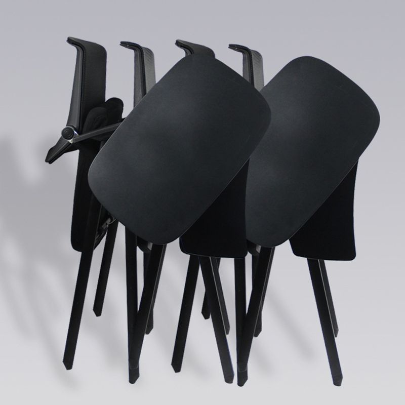 Black Metal Frame Modern Task Chair with Arms Conference Chair with Mid Back Clearhalo 'furn' 'furn_office_chair' 'Furniture' 'furniture_office_chair' 'Office Chairs' 'Office Furniture' 'office_chair' 1200x1200_e8df6c10-80f7-42ef-9e24-9662763c0d72