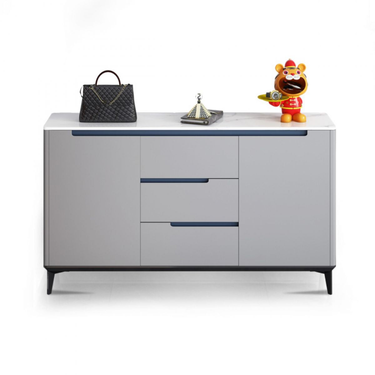 Sideboard glam sideboard in pietra sinterizzata con 2 porte per soggiorno