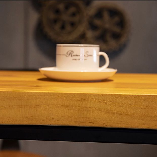 1/4/7/9 Piezas Juego de mesa de barra de hierro industrial Rectángulo Bistro de madera de pino con reposapiés