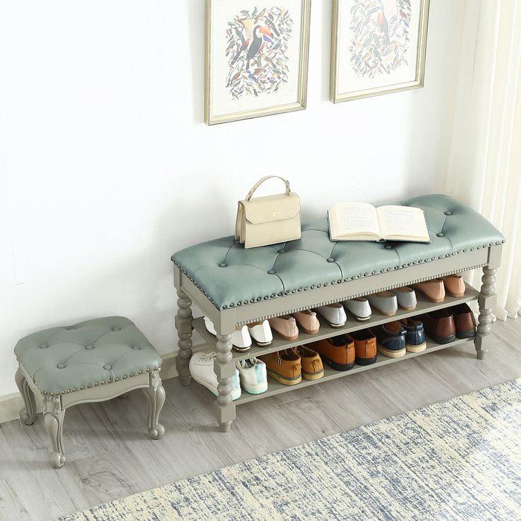 Rubber Wood Seating Bench Cushioned Rectangle Shoe Storage Entryway Bench Clearhalo 'Benches' 'Chairs & Seating' 'furn' 'furn_benches' 'Furniture' 'Living Room Furniture' 1200x1200_e8e0879e-c72e-4793-a5d8-9e4f3b6b0005