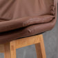 Pignes en bois massif contemporain tabourets de comptoir en faux cuir avec repose-pieds
