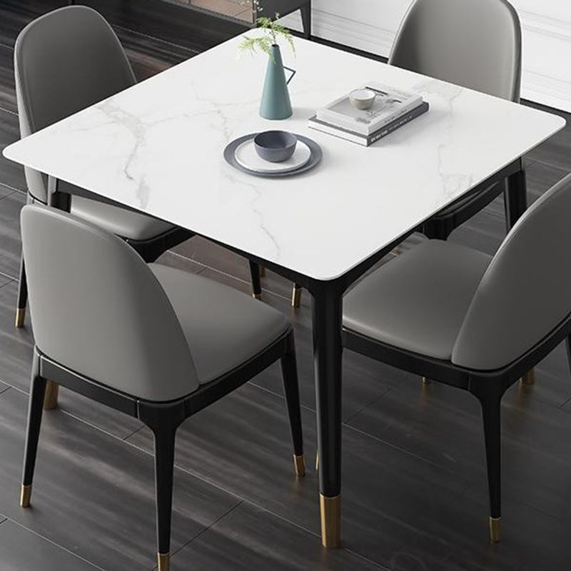 Industrial Square Shape Kitchen Dining Table Sintered Stone Dining Table with 4 Legs Table Clearhalo ' dining_table' 'Dining Tables & Seating' 'Dining Tables' 'furn' 'furn_dining_table' 'Furniture' 'furniture_dining_table' 'Kitchen & Dining Furniture' 'kitchen&dining_furn' 'kitchen' 'kitchen_dining_table' 1200x1200_e8e247eb-e063-42d8-873d-10ef8c2cd408