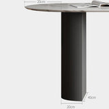 Stone Top Dining Table Traditional Luxury Oval Table with Sled Base