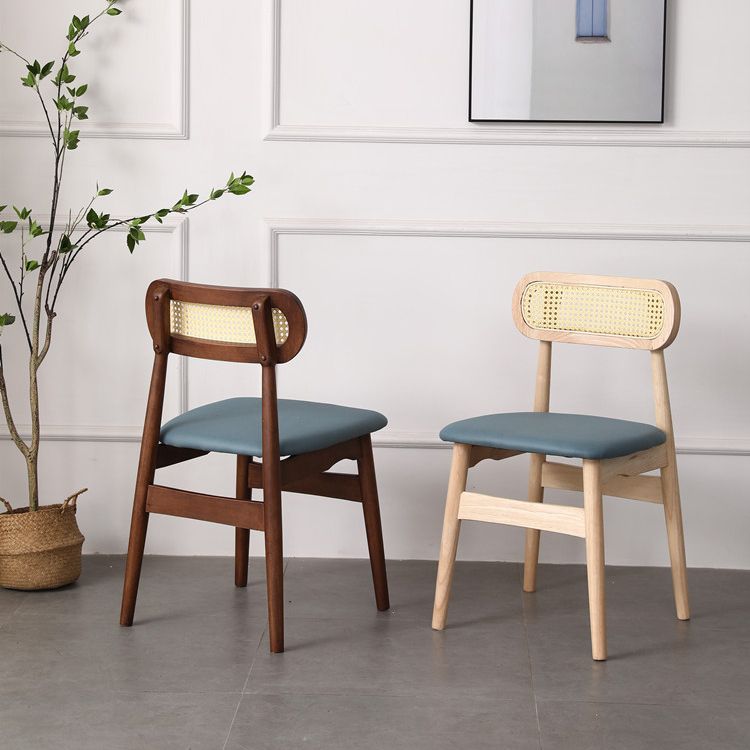 Modern Solid Rubberwood Dining Chair Open Back Kitchen Dining Chairs Clearhalo ' kitchen&dining_furn' 'Dining Chairs' 'Dining Tables & Seating' 'dining_chair' 'furn' 'furn_dining_chair' 'Furniture' 'furniture_dining_chair' 'Kitchen & Dining Furniture' 'kitchen' 1200x1200_e8e6f7bb-a924-4366-accf-b7d39630d392