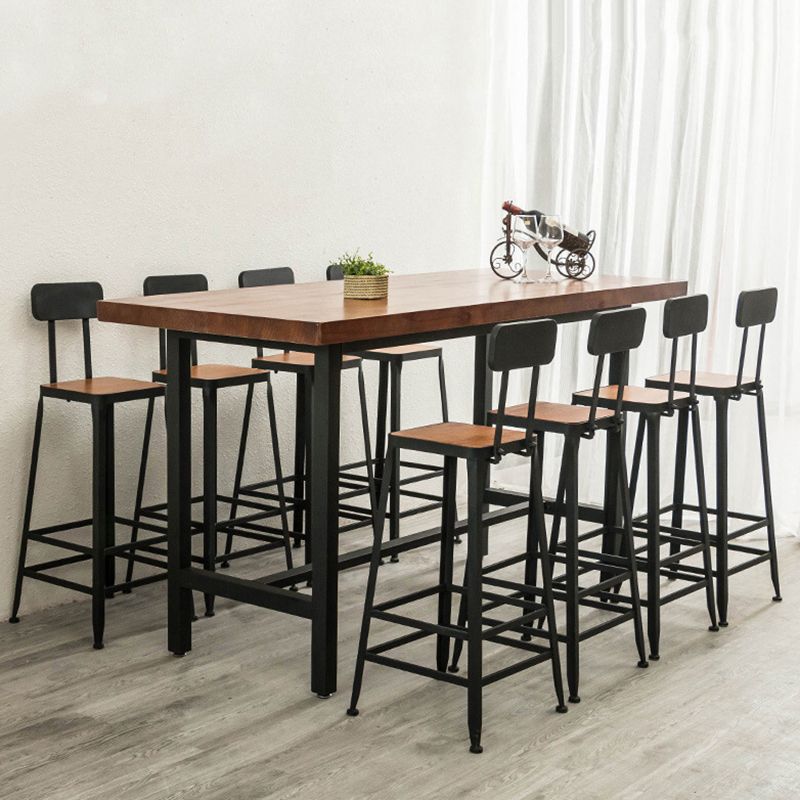 Armless Dining Stools Contemporary Bar Stools with Black Metal Base