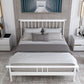 Glam Iron Slat Bed with Metal Legs and Rectangular Spindle Headboard