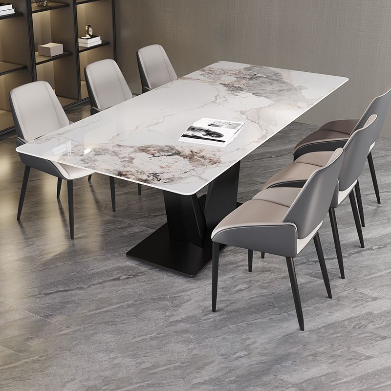 Set da tavolo di pietra sinterizzato moderno del rettangolo 1/4/5/7 pezzi set da pranzo