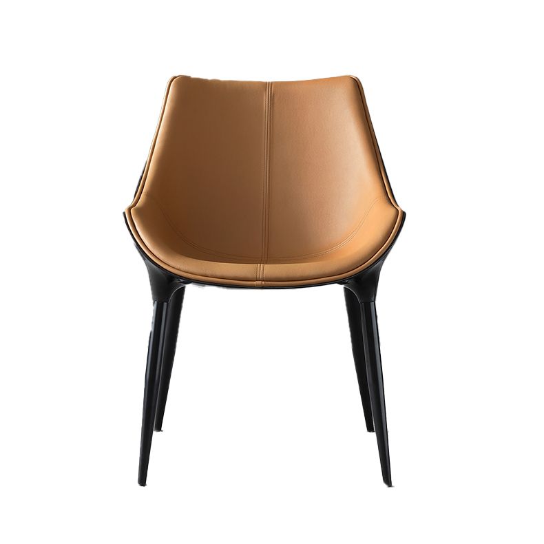 Contemporary Faux Leather Dining Chair Metal Dining Arm Chairs for Home Use Clearhalo 'Dining Chairs' 'Dining Tables & Seating' 'dining_chair' 'furn' 'furn_dining_chair' 'Furniture' 'Kitchen & Dining Furniture' 1200x1200_e8e89875-ecb1-4865-999a-495cf2d80b36