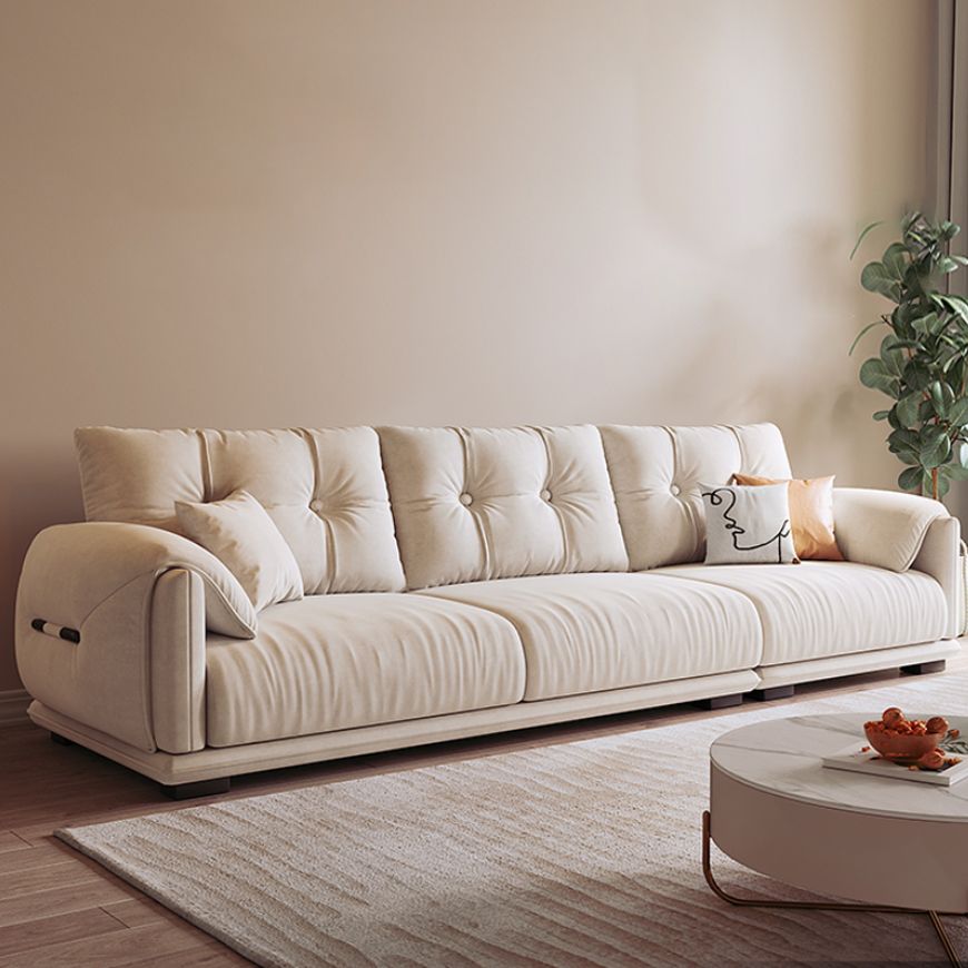 Skandinavisches Sofa weiße Kissen Kunstleder Wohnzimmer Kissen Top Arm