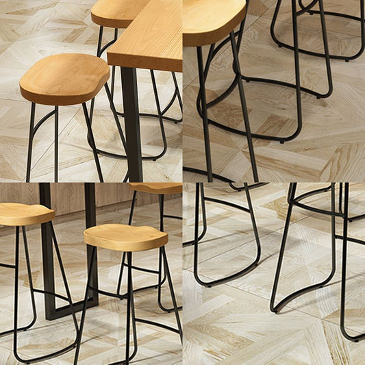 Contemporary Dining Stools Backless Bar Stools with Footrest
