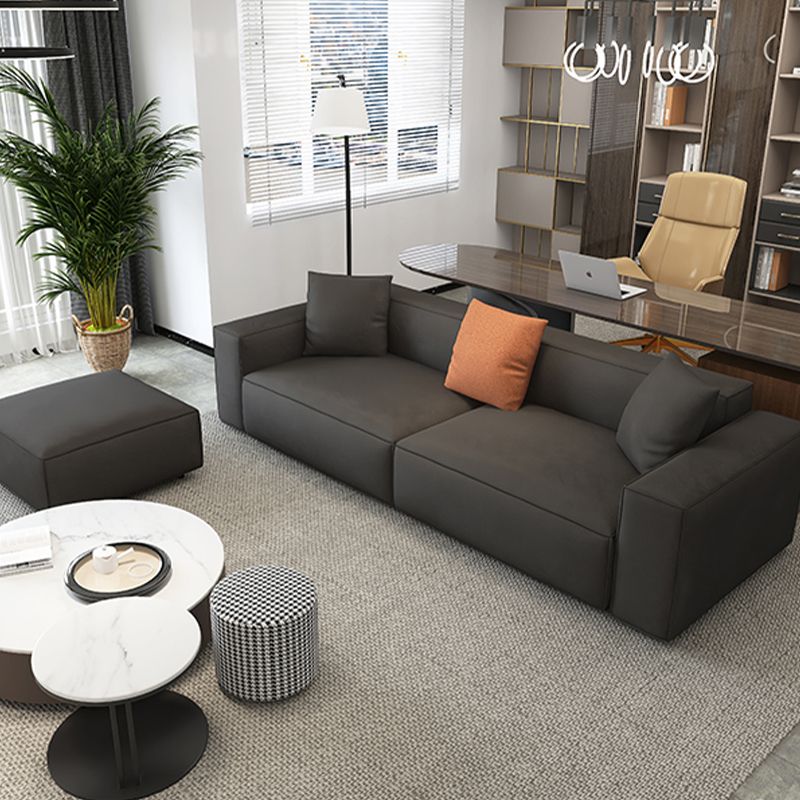 Square Armrest Latex Padded/light Grey Dark Grey/off-white/orange Sofa Clearhalo 'Furniture' 'furniture_sofas' 'kitchen' 'kitchen_sofas' 'Living Room Furniture' 'Sofa' 'sofas' 1200x1200_e8e96f15-2ca4-4385-a7fd-13617f522969