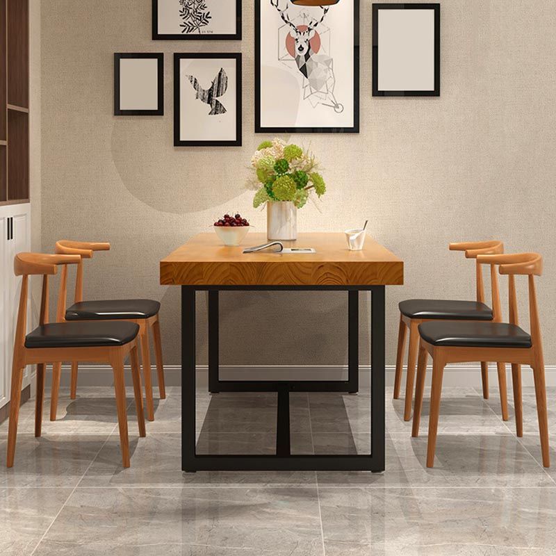 Modern 1/5 Pieces Dining Set Rectangle Wood Dining Table for Kitchen Dining Room Clearhalo 'Dining Room Sets' 'Dining Tables & Seating' 'dining_room_set' 'furn' 'furn_dining_room_set' 'Furniture' 'Kitchen & Dining Furniture' 1200x1200_e8e9ac76-a283-4f65-975c-3db79212f64f