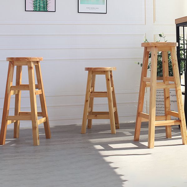 Modern Armless Backless Counter Stool Wood Cafe Bar Stool with Wooden Seat, 1 Piece Clearhalo 'Bar Furniture' 'Bar Stools' 'bar_stools' 'furn' 'furn_bar_stools' 'furniture_bar_stools' 'Kitchen & Dining Furniture' 'kitchen&dining_furn' 'kitchen' 'kitchen_furn' Furniture' 1200x1200_e8ea2e38-5f68-42c1-8242-5080541194b8
