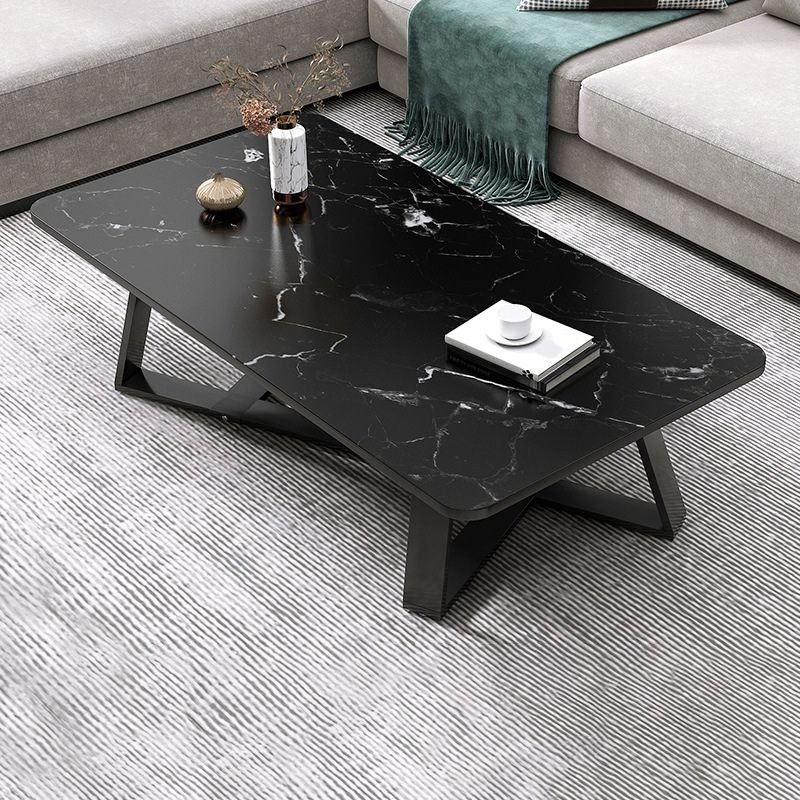 Cross Table Base Design Rectangular Faux Wood Table Ornate Style Coffee Table Clearhalo 'Coffee & Accent Tables' 'Coffee Tables' 'coffee_tables' 'furn' 'furn_coffee_tables' 'Furniture' 'Living Room Furniture' 1200x1200_e8ecbf72-ee16-498a-a96a-5604e9aa6cea