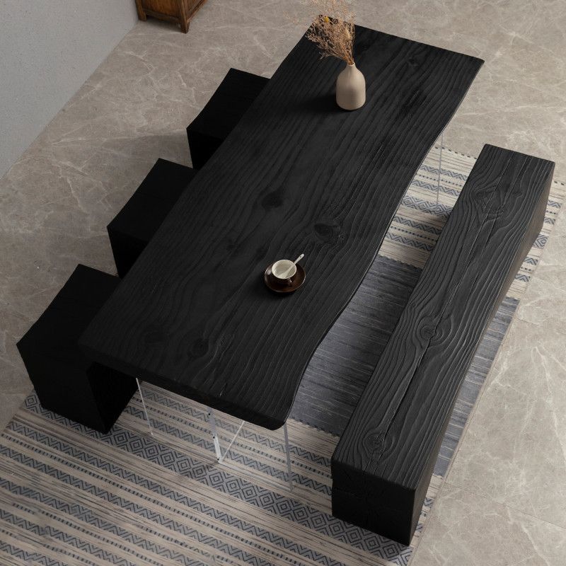 Houten bovenste eettafel traditionele luxe tafel met dubbele voetstukbasis