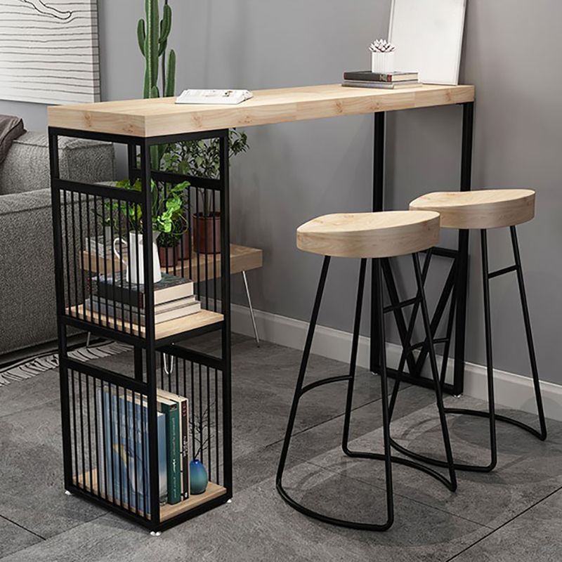 Industrial Solid Wood Top Counter Table 42-inch Height Table for Living Room Clearhalo 'Bar Furniture' 'Bar Tables' 'bar_tables' 'furn' 'furn_bar_tables' 'Furniture' 'furniture_bar_tables' 'Kitchen & Dining Furniture' 1200x1200_e8ee576b-7c02-4054-8300-cb2c37a47335