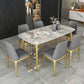 Nordic 1/2/5/7 Pieces Dining Set Sintered Stone Dining Table Set with Leather Chairs Clearhalo 'Dining Room Sets' 'Dining Tables & Seating' 'dining_room_set' 'furn' 'furn_dining_room_set' 'Furniture' 'furniture_dining_room_set' 'Kitchen & Dining Furniture' 'kitchen&dining_furn' 'kitchen' 1200x1200_e8eeb4f0-6027-4364-8af2-8179d8b67047