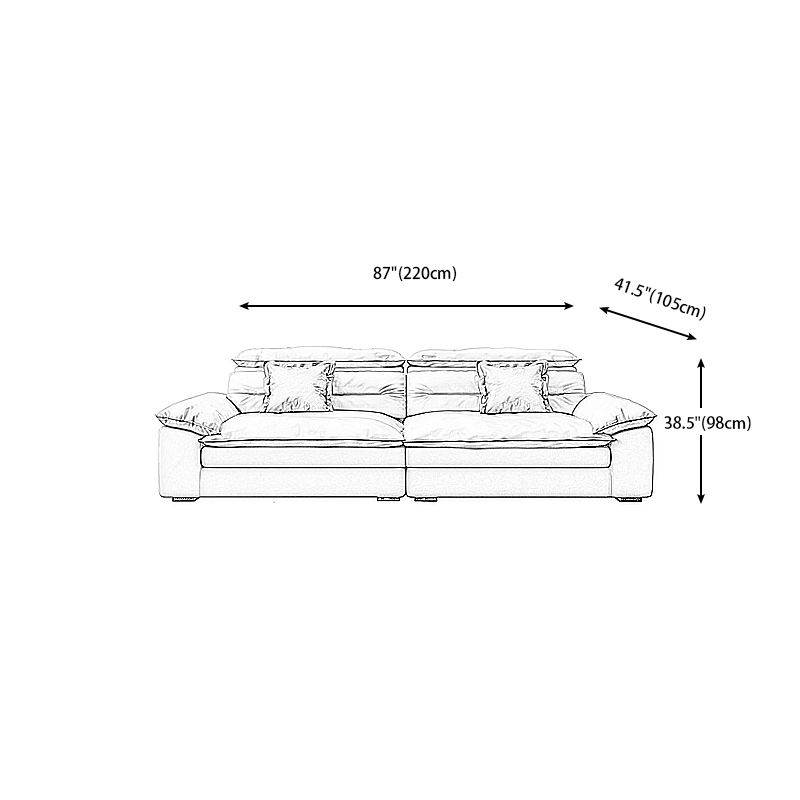 Square Arm Cushion Back Contemporary Removable Cushions Sofa & Chaise Clearhalo 'furn' 'furn_sectionals' 'Furniture' 'furniture_sectionals' 'kitchen' 'kitchen_sectionals' 'Living Room Furniture' 'Sectionals' 1200x1200_e8eefbc2-0763-459d-a85f-c376d0d6b623