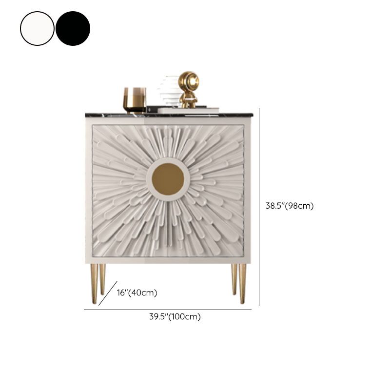 Gambe in acciaio inossidabile credenza in stile glam a buffet glam con deposito