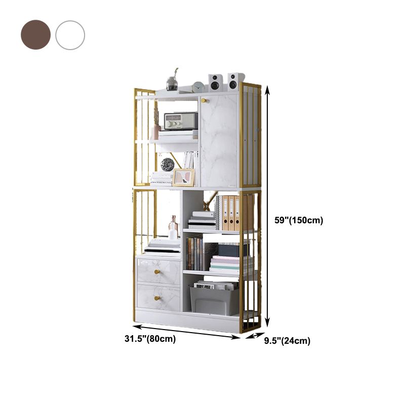 Modern Metal Book Shelf Home Open Back Bookcase with Shelves Clearhalo 'Bookcases' 'furn' 'furn_bookcases' 'Furniture' 'Office Furniture' 1200x1200_e8ef2944-7e1d-4528-adfa-895409db0881