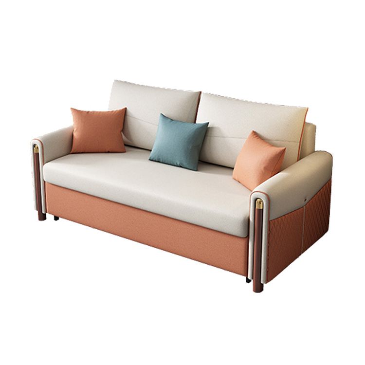 Modern Square Arm Sofa Futon Foldable Pillow Included Loveseat Clearhalo 'furn' 'furn_futons' 'Furniture' 'Futons & Daybeds' 'Futons' 'Living Room Furniture' 1200x1200_e8effdb7-c347-44f4-9246-d11a22ccbafc
