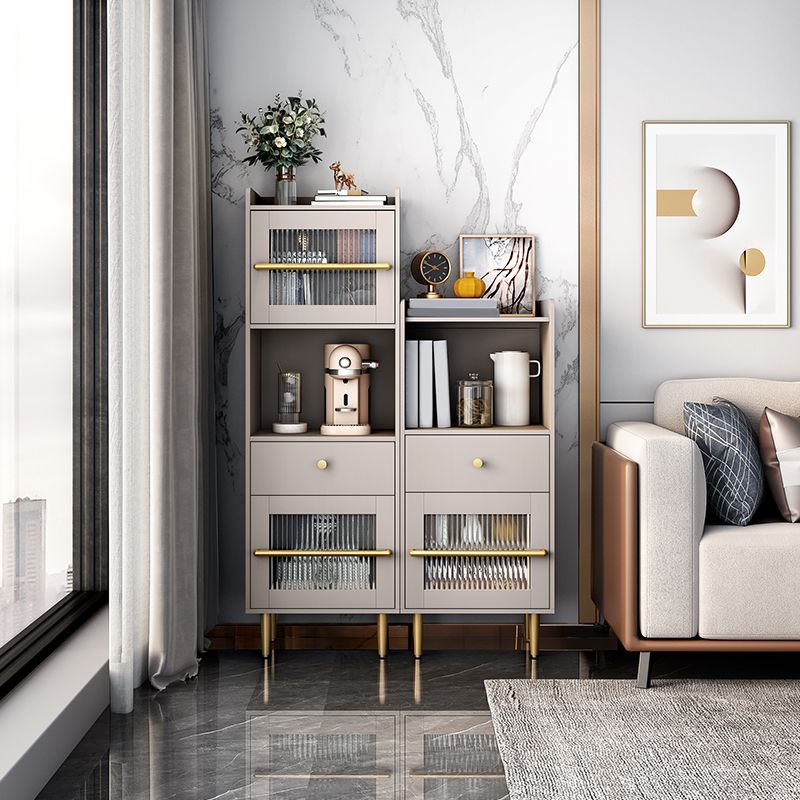 Serveur de restauration en bois d'ingénierie moderne 1 tiroir côté tiroir avec porte en verre