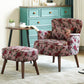Fixed Back Accent Room Chair Arms Included Lounge Accent Chair with Pillow