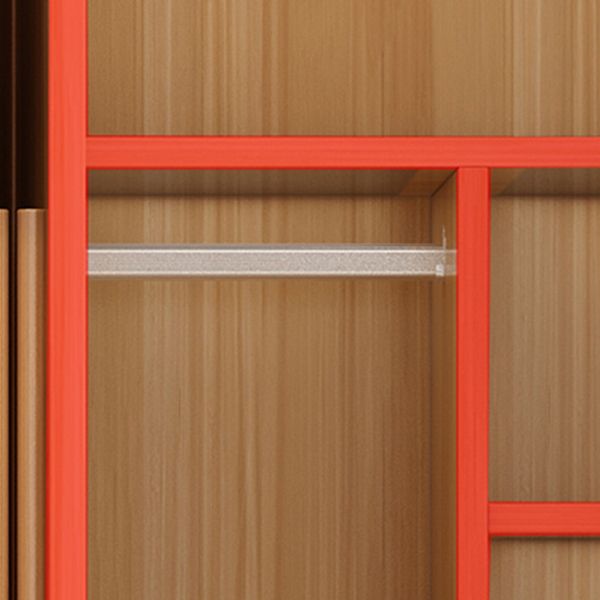 Freestanding Wood Frame Wardrobe Armoire Multifunctional Wardrobe with Soft Close Doors