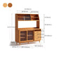 Moderne Poplar Dining Hutch Glass Deuren Display Cabinet met deuren voor eetkamer