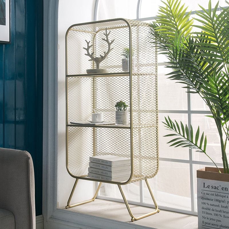 Etagere Closed Back Shelf Bookcase Vertical Metal Book Shelf for Home