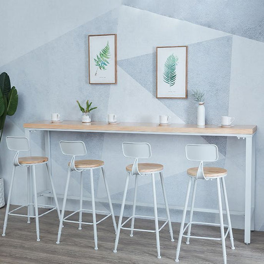 Zeitgenössische 1/2/3 Stück Stangen Tisch Set Rechteck Holzstange mit Stangenhocker