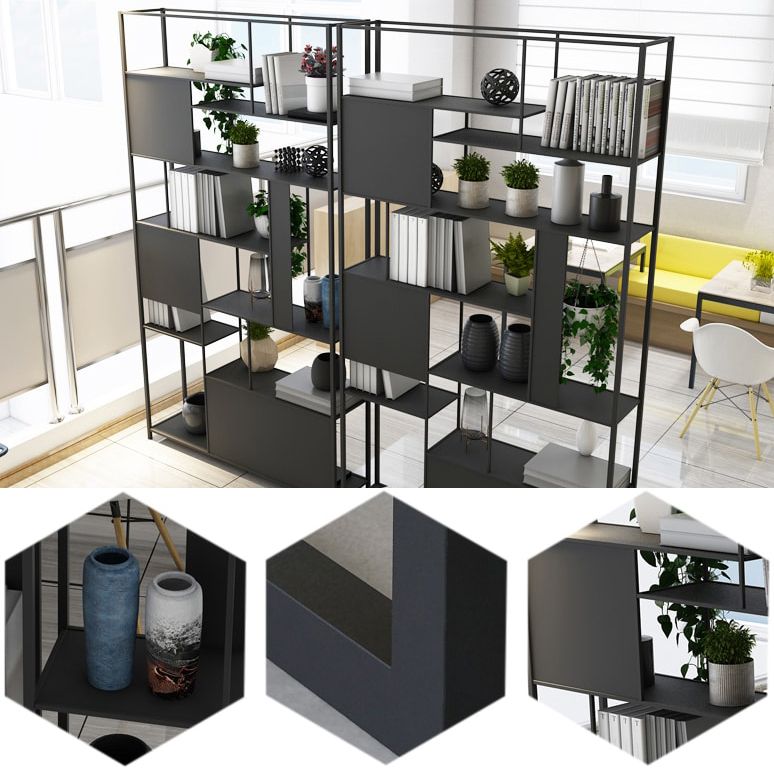 Metal Industrial Etagere Bookshelf Vertical Iron Open Bookshelf for Office Clearhalo 'Bookcases' 'furn' 'furn_bookcases' 'Furniture' 'furniture_bookcases' 'kitchen' 'kitchen_bookcases' 'Living Room Furniture' 'Office Furniture' 1200x1200_e8f5b454-bc7a-42f9-91fd-74c379b82a5a